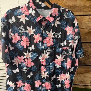 Mens Floral Button Down Shirt